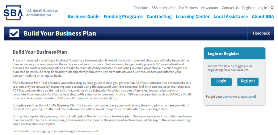 u s small business administration business plan engine