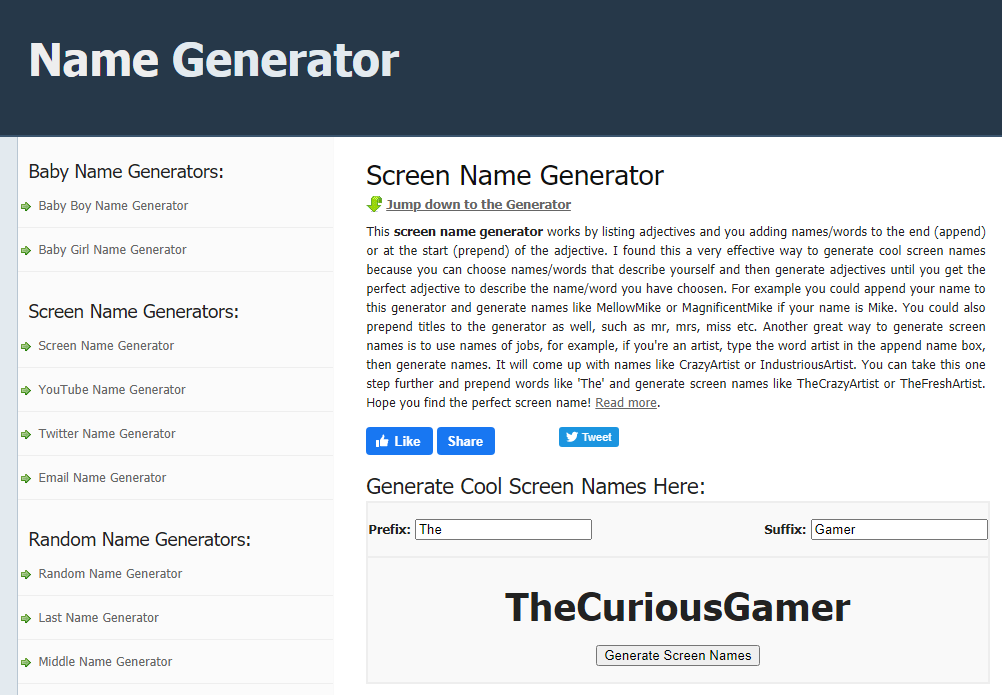 usernames for dating sites generator