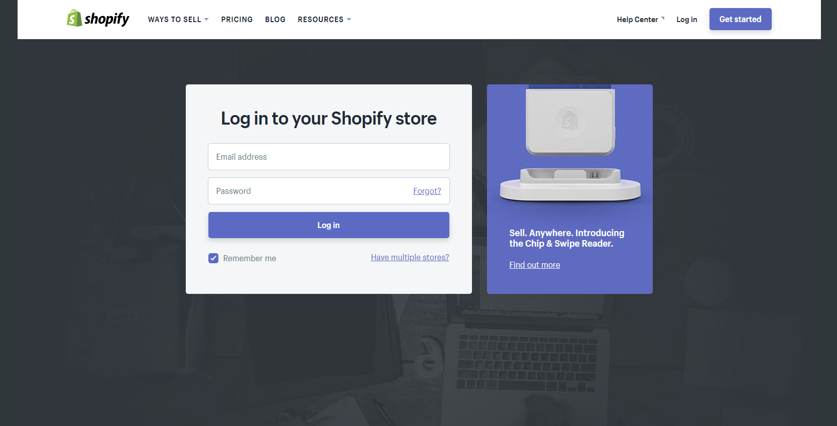 shopify-login-page