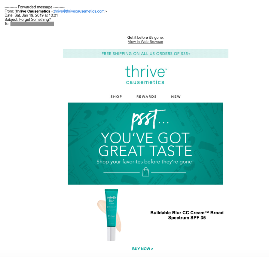 thrive cosmetics email