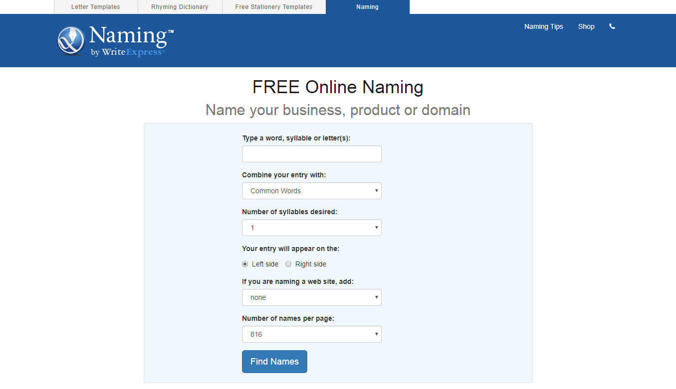 writeexpress-free-online-naming