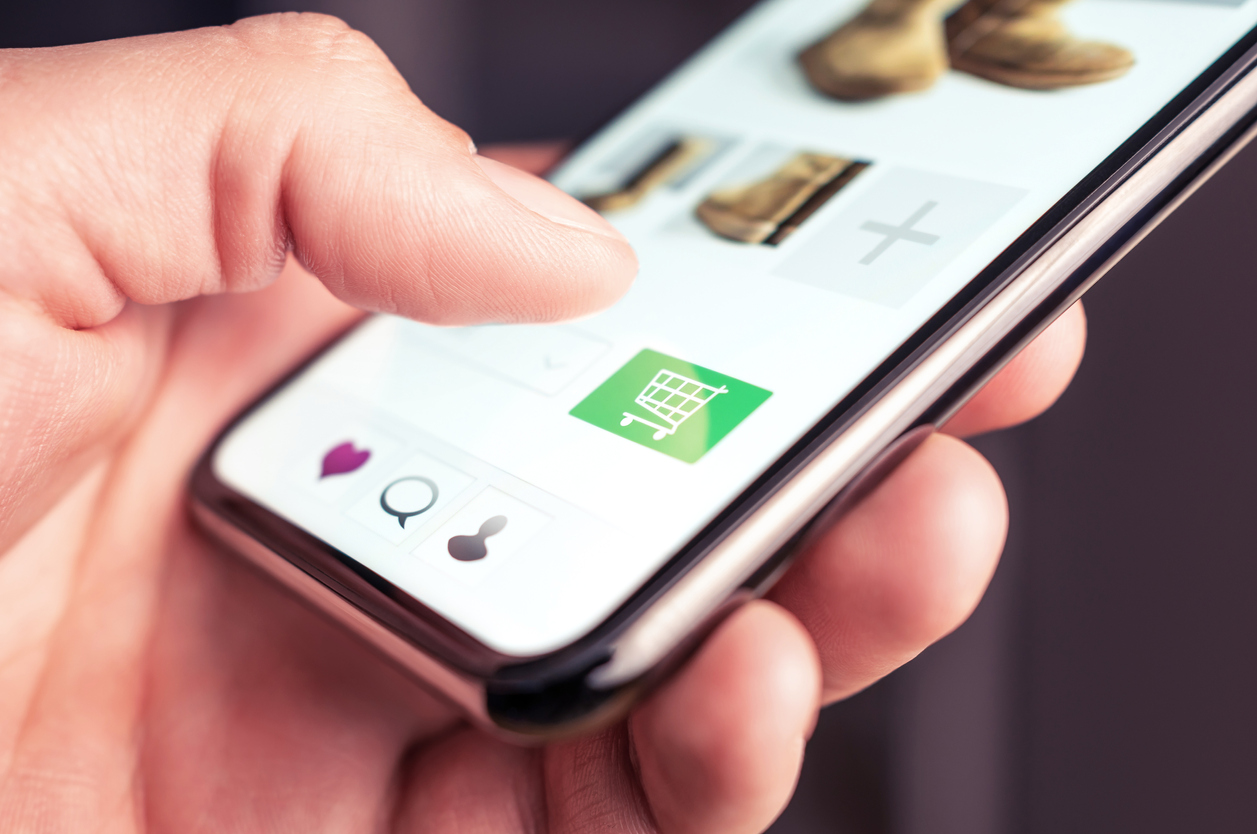 eCommerce merchandising on a mobile smartphone